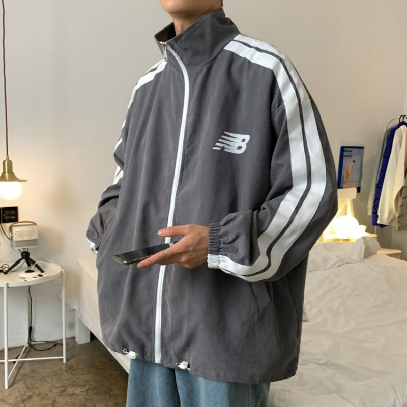 Áo khoác bóng chày dáng rộng chữ NB vải dù cao cấp phong cách Hàn Quốc cá tính năng dộng cho nam áo jacket unisex nam nữ bigsize gió 2 lớp phong cách cực chất top