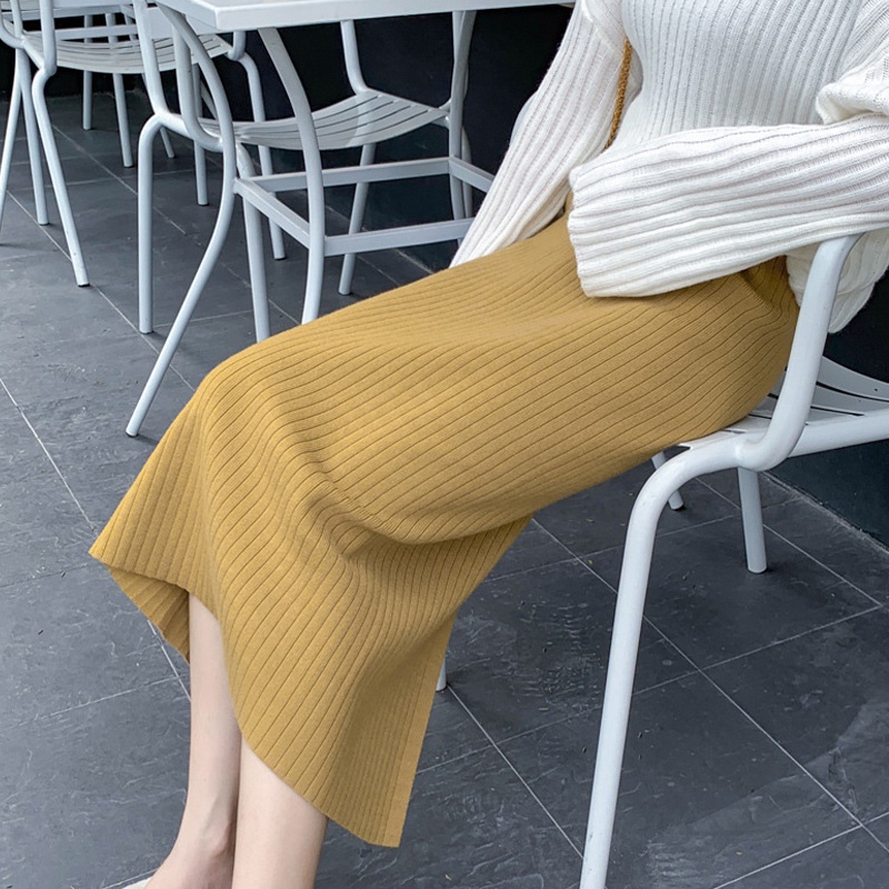 Chân Váy Len Tăm Dáng Dài Tôn Dáng Nhiều Màu