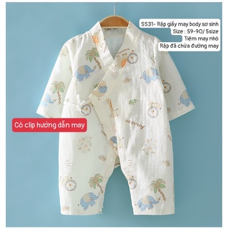 SS31_ Rập giấy may body yukata sơ sinh