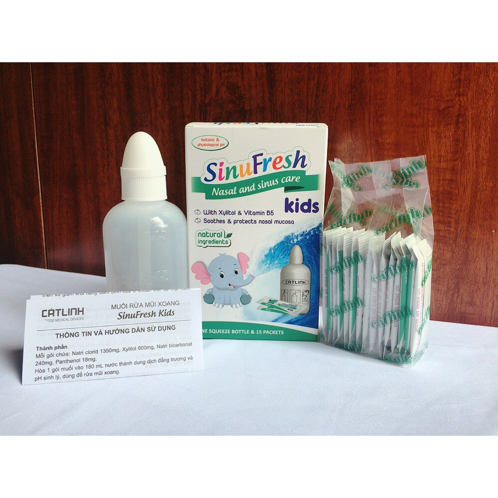 SinuFresh Kids - Muối Rửa Mũi Xoang, giúp vệ sinh mũi cho Trẻ Em (40 gói)