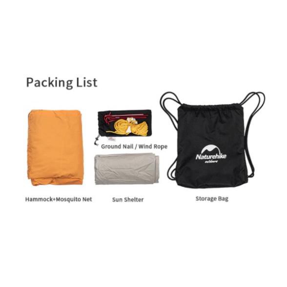 Võng đơn có lưới chống muỗi kèm tăng che nắng, mưa NatureHike NH20ZP092