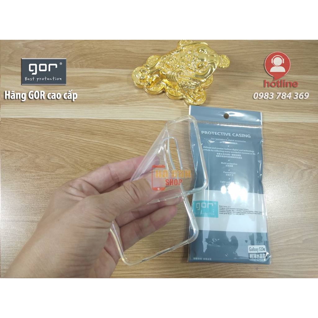 Ốp Samsung S10e hãng Gor cao cấp trong suốt như pha lê, siêu dẻo, siêu mỏng, siêu nhẹ, siêu bền