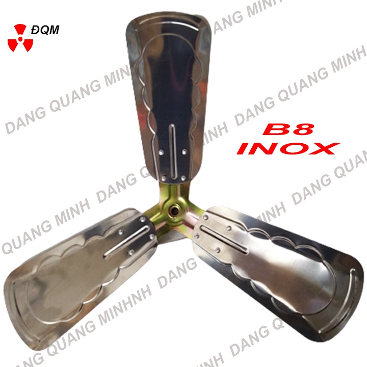 Cánh quạt inox 3 lá B8 công nghiệp cao cấp - thông gió, quạt lò , hút nhiệt bếp - quạt gió tuộc bin phát điện