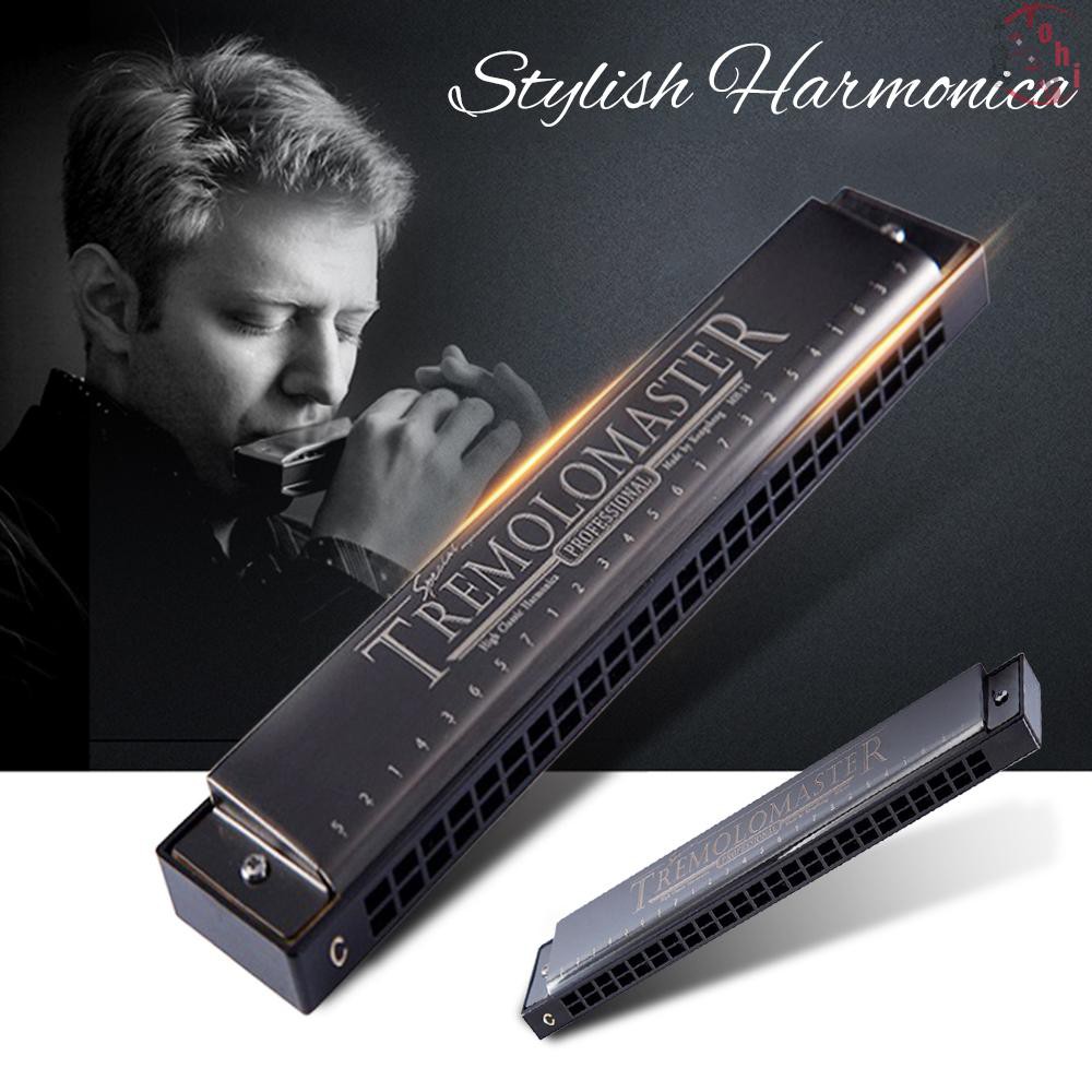 Nhạc cụ Harmonica 24 lỗ tông đô trưởng sành điệu cho người mới học/nghệ sĩ chuyên nghiệp