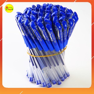 Bút bi nước mực xanh, bút viết văn phòng mực đều nét chữ đẹp