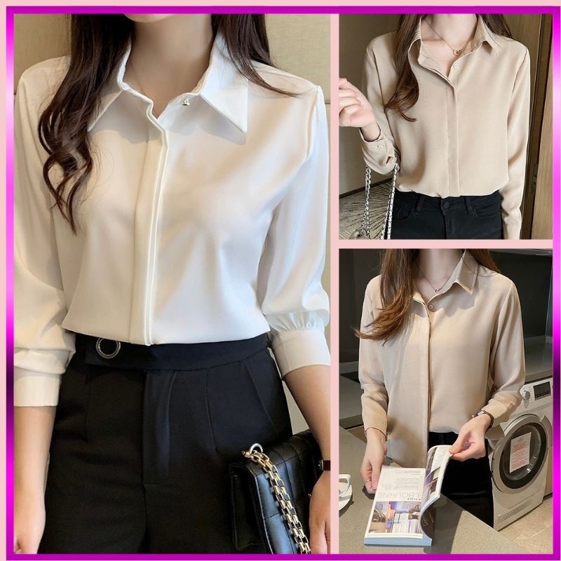 Áo sơ mi lụa 💖 Áo sơ mi nữ cổ Đức 💖 Áo sơ mi công sở cao cấp nhiều màu | BigBuy360 - bigbuy360.vn
