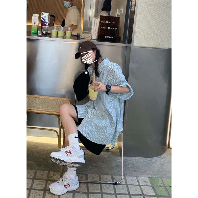 Áo Sơ Mi Tay Ngắn Dáng Rộng Phong Cách Hàn Quốc Dễ Phối Đồ