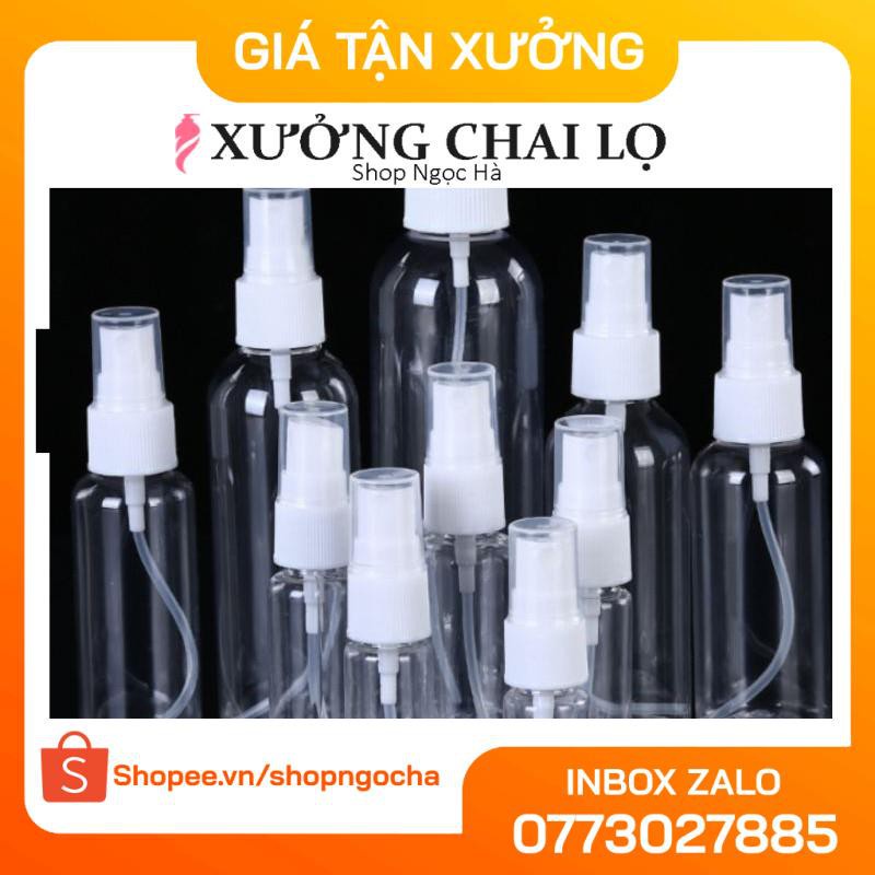 Chai Xịt Phun Sương ❤ GIÁ RẺ NHẤT ❤ Chai nhựa pet chiết mỹ phẩm xịt phun sương 10ml,20ml,30ml chiết nước hoa .