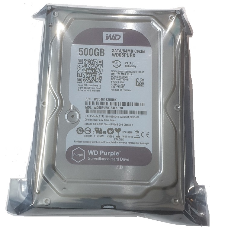 Ổ Cứng HDD 500Gb Western Purple (Tím) Hàng Mới - Bảo hành 24 Tháng