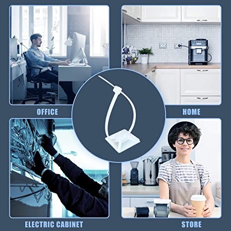 100PCS / giá đỡ đế giá đỡ cáp tự dính giá đỡ dây buộc giá đỡ tường kẹp đế kẹp