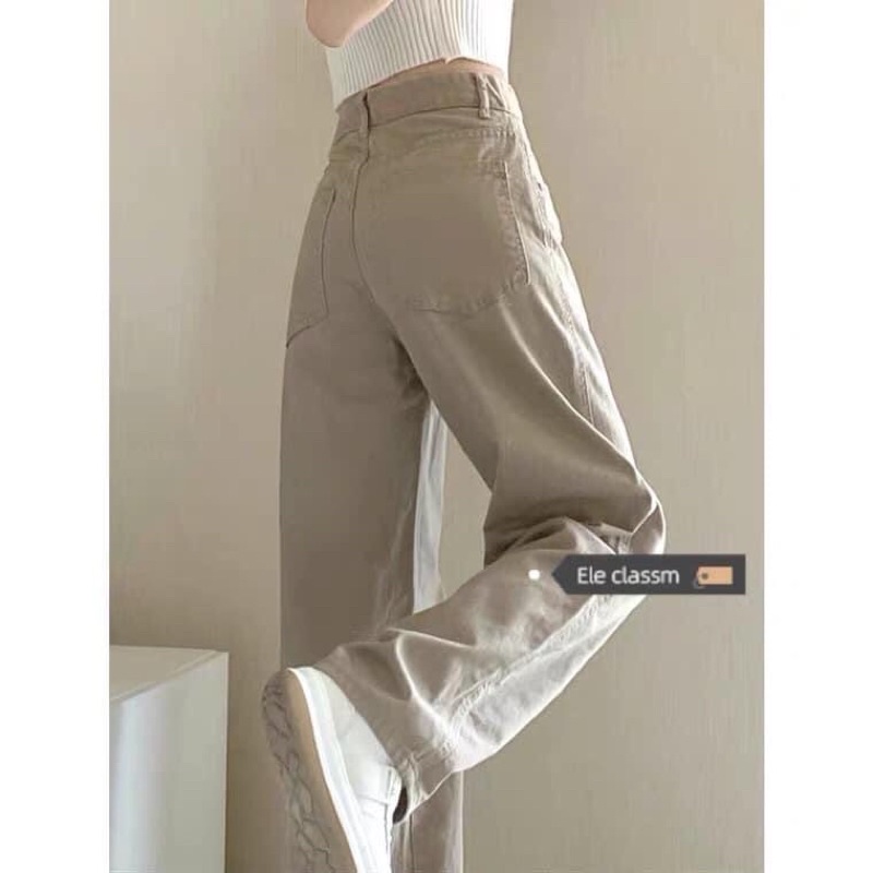 Quần kaki nữ ống suông rộng ulzzang