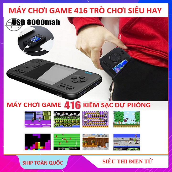 Máy Chơi Game Cầm Tay, Huyền Thoại Có 416 Trò Chơi – Kiêm Sạc Dự Phòng 8000 Mah – 2 Cổng Usb Model 2021