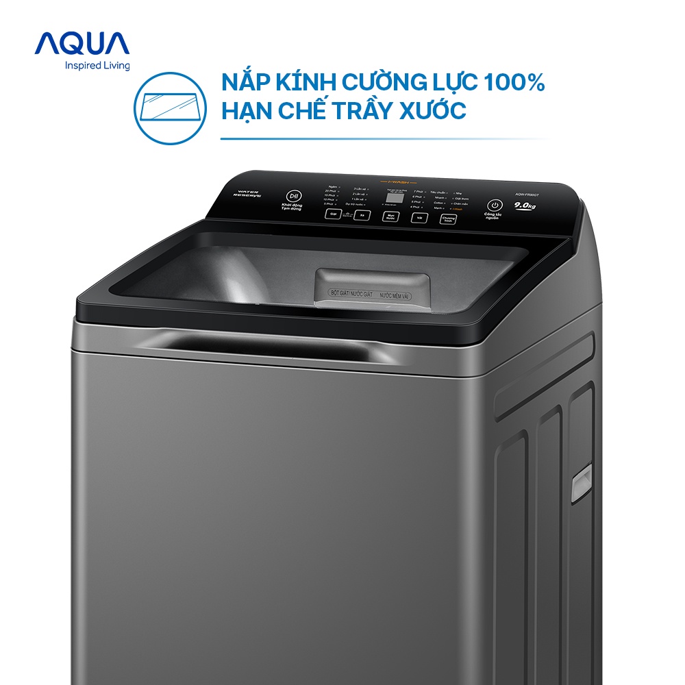 Freeship Toàn Quốc - Máy giặt cửa trên Aqua 9kg AQW-FR90GT.S