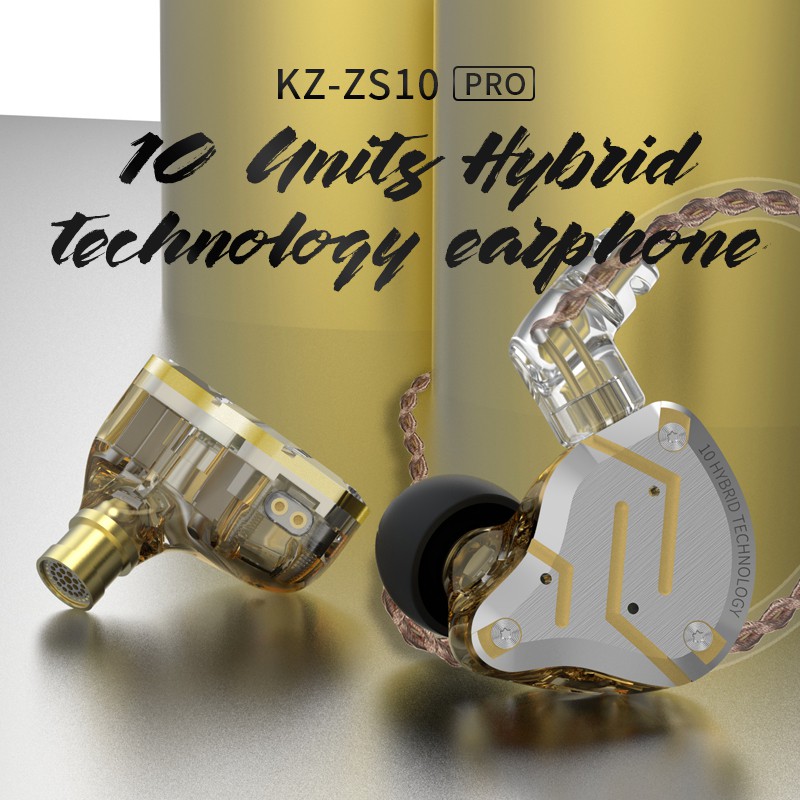 Tai nghe nhét tai KZ ZS10 Pro 4BA+1DD Hybrid 10 đơn vị HIFI khử tiếng ồn tiện dụng cho thể thao