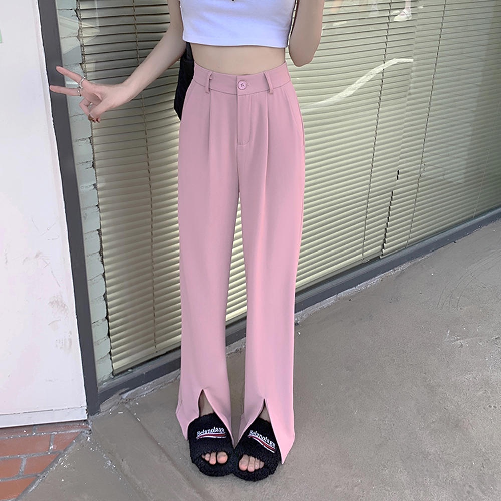 Quần Dài Lưng Cao Co Giãn Thiết Kế Xẻ Tà Thời Trang Mùa Hè 50090