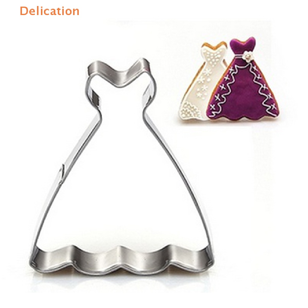 [Delication] Khuôn Cắt Bánh Quy Thạch Hình Váy Cưới Công Chúa Màu Bạc (Màu Sắc: Bạc)