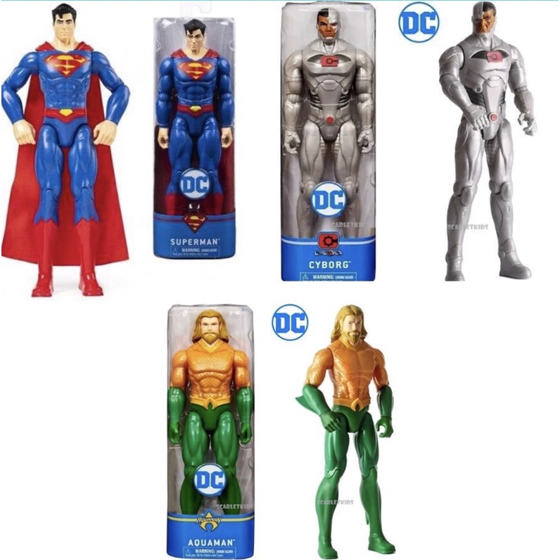 Mô hình 3 anh hùng DC cao 30cm cử động được: Siêu nhân Superman, Cyborg và Aquaman