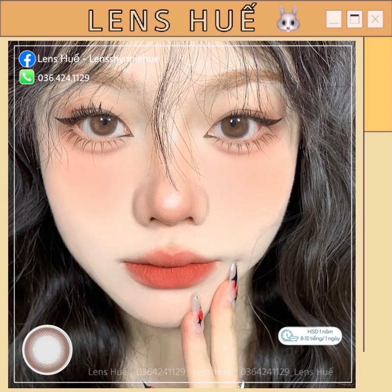 ✨LENS CHOCO TỰ NHIÊN - kính áp tròng giãn to màu choco nhẹ - Lens Huế 🐰