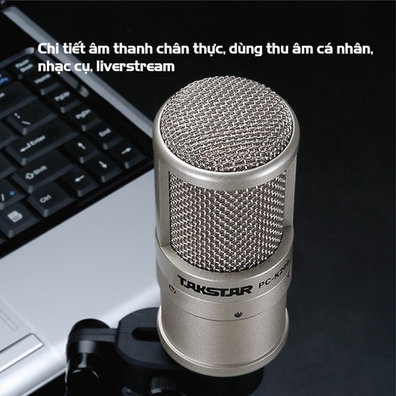 [Mã ELHACE giảm 4% đơn 300K] Mic thu âm Takstar Pc K200 [BẢO HÀNH] 1 năm - Mic livestream - Mic karaoke PC K200