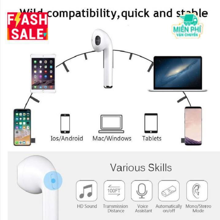 Hot I9S Tai nghe Bluetooth Không dây I9S TWS Âm thanh cực hay dành cho iOS hoặc Android.