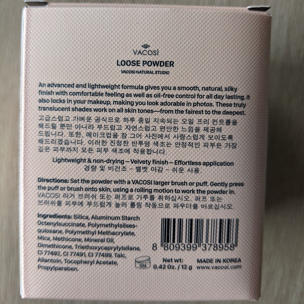 Phấn phủ bột siêu mịn kiềm dầu Vacosi Loose Powder