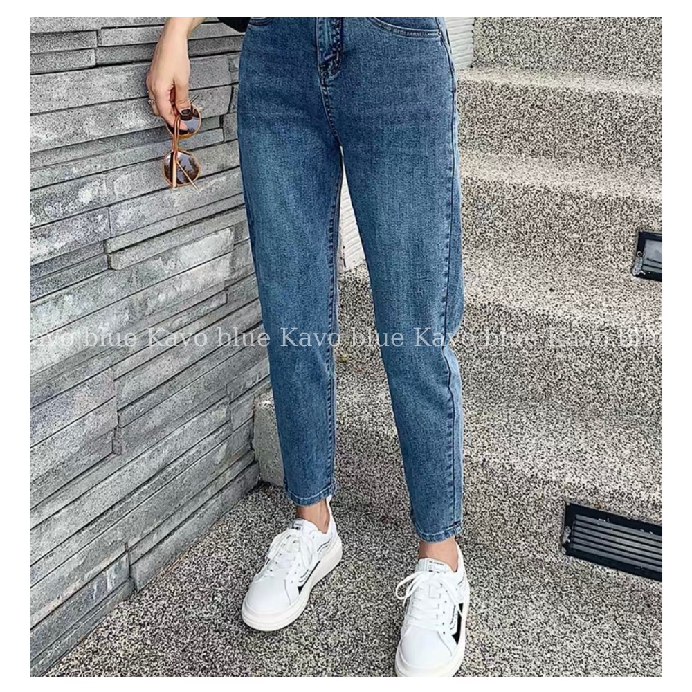 Quần Jean Nữ Baggy KAVO BLUE Màu Ghi Đá Tôn Dáng