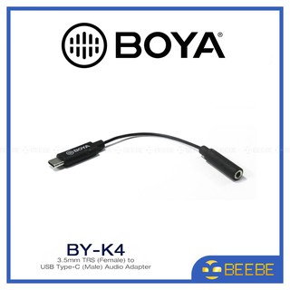 Boya BY-K4 - Cáp Chuyển TRS (Female) - Type C(Male) Cho Android