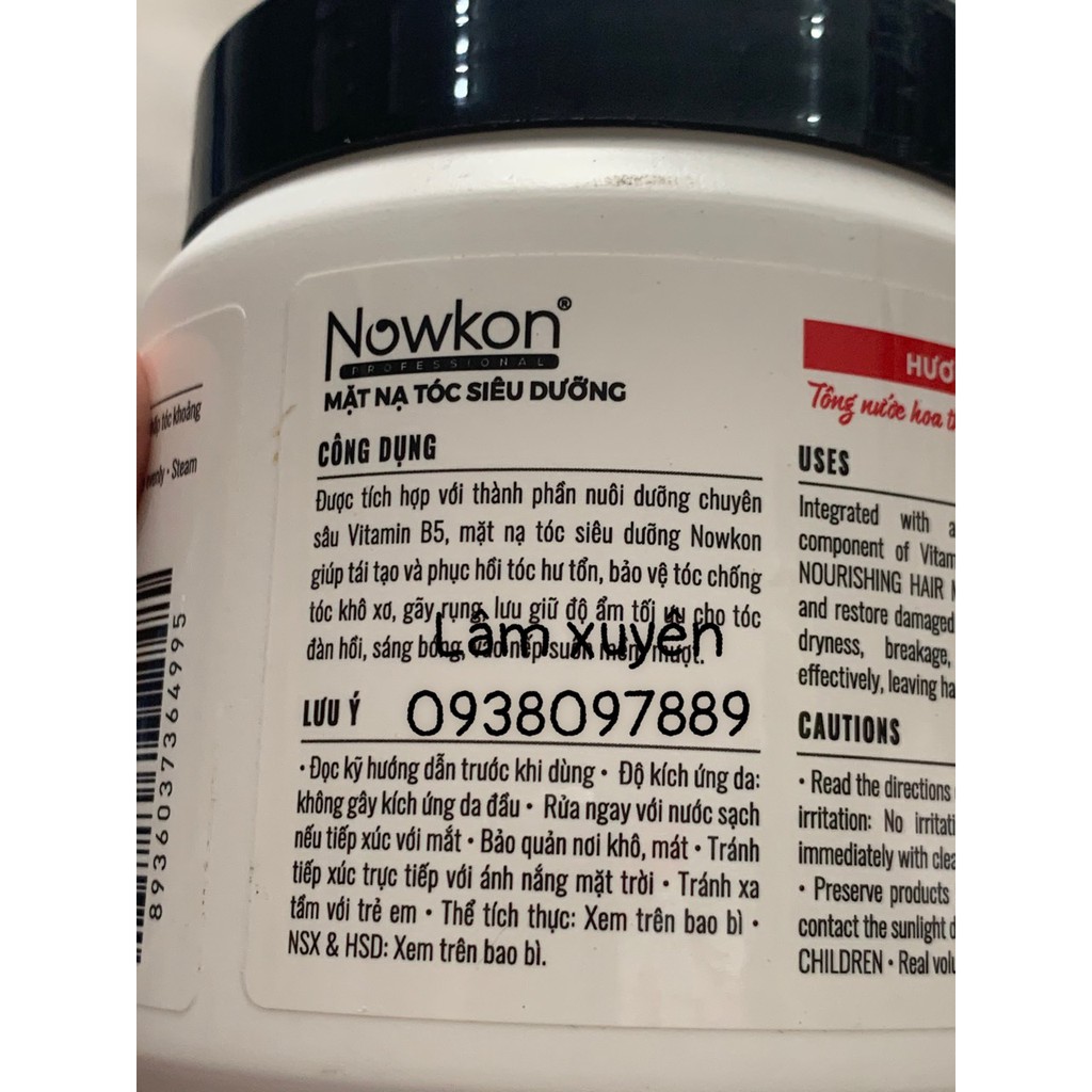 Hấp dầu hoa sen CHÍNH HÃNG Nowkon 500ml cung cấp vitamin B5 dưỡng ẩm tóc mềm mượt, phục hồi tóc hư tổn,giúp tóc óngả