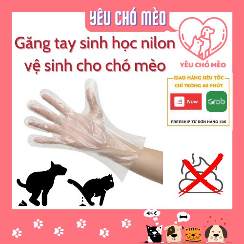 [Mau giao hàng] Hộp găng tay sinh học vệ sinh phân cho chó mèo sạch sẽ, tiện dụng