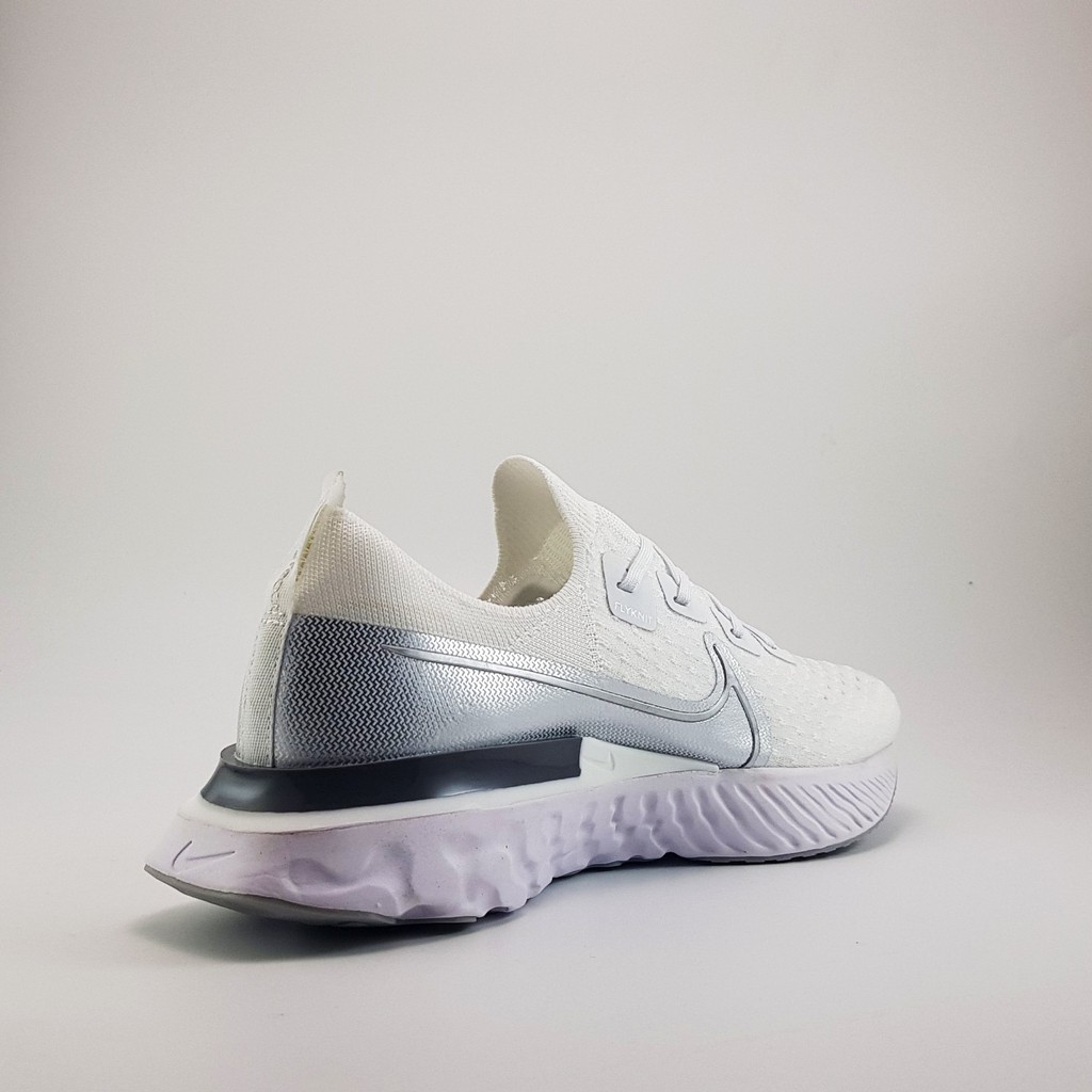 Giày Sneaker - Giày chạy bộ React Infinity Run Flyknit True White Silver