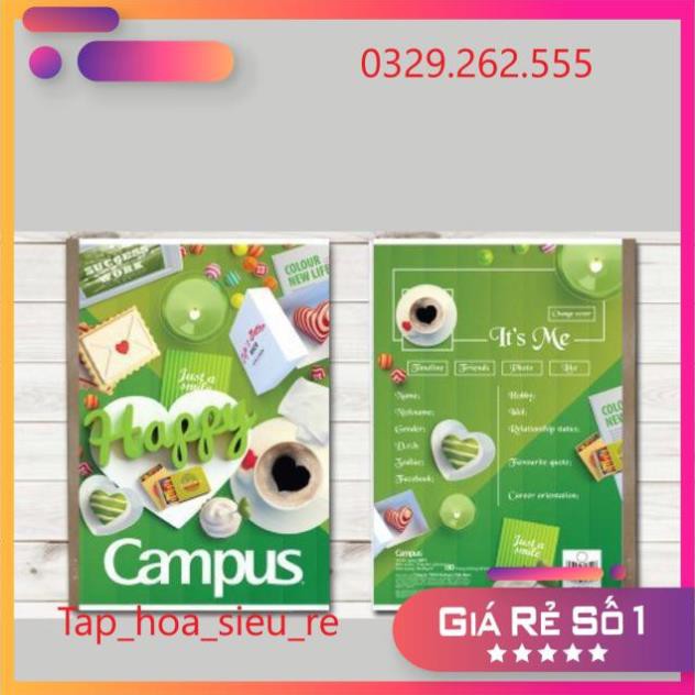 (Rẻ Vô địch) Vở kẻ ngang Campus Gift 200 trang