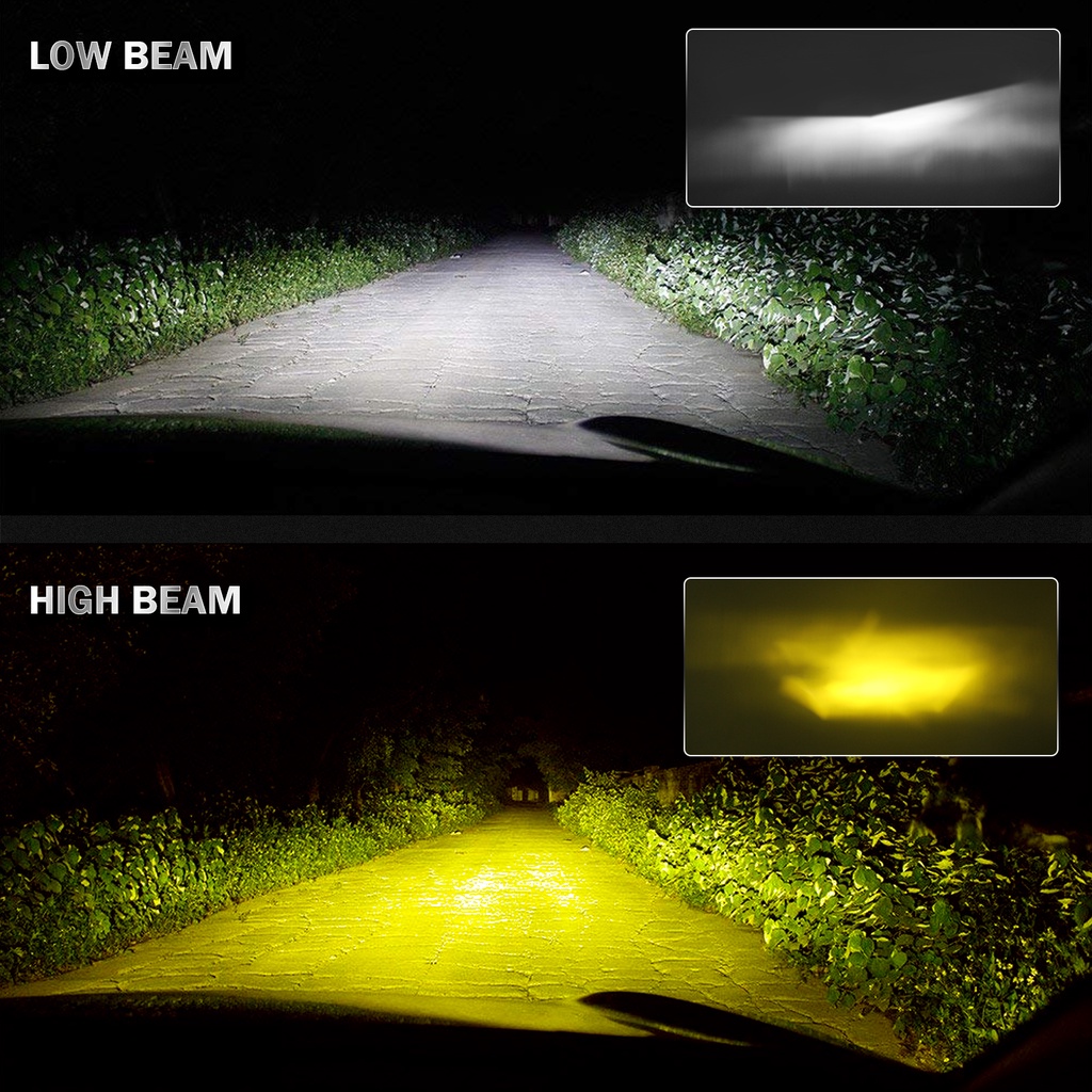 1 Cặp Bóng Đèn Pha LED Ô Tô Hai Màu 20000LM CSP H4 H7 H11 9005 HB3 9006 HB4 H1 3000K ​​Đèn LED Phá Sương Mù 6000K 80W 12V Chuyên Dụng Cho Xe Hơi