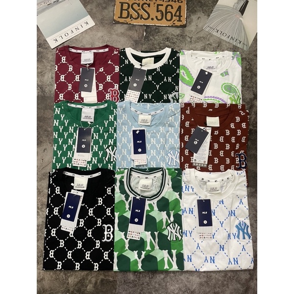 Áo Phông Unisex In Logo Toàn Áo Monogram Chất Cotton 100% Mịn Mát