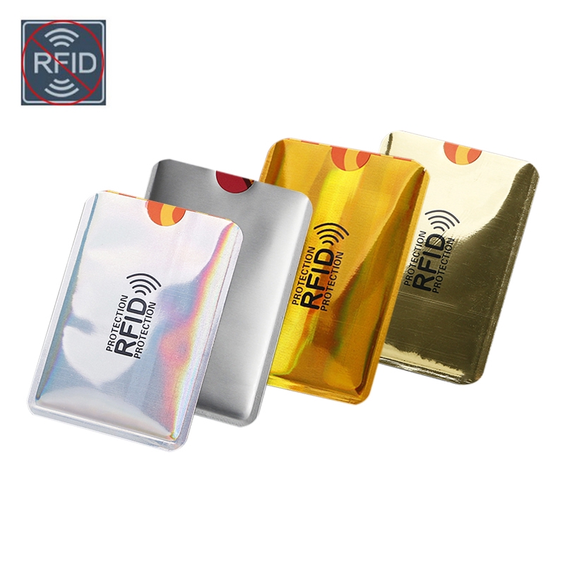 Bao đựng bảo vệ thẻ ngân hàng/ thẻ tín dụng chống nhận dạng qua tần số vô tuyến bằng kim loại 9 * 6.3 cm