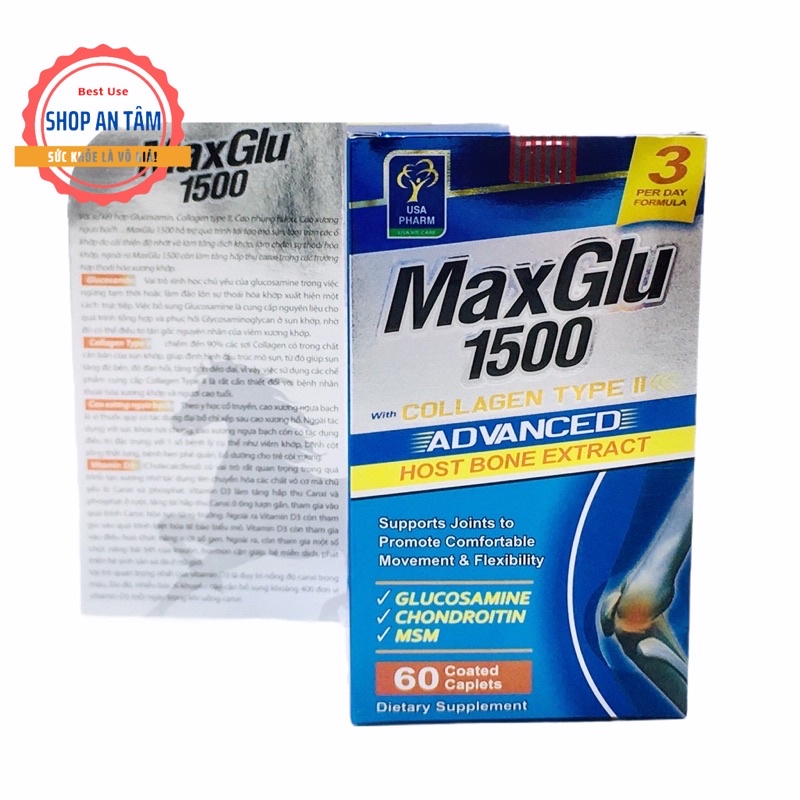 MaxGlu 1500 hỗ trợ xương khớp (hộp 60 viên)