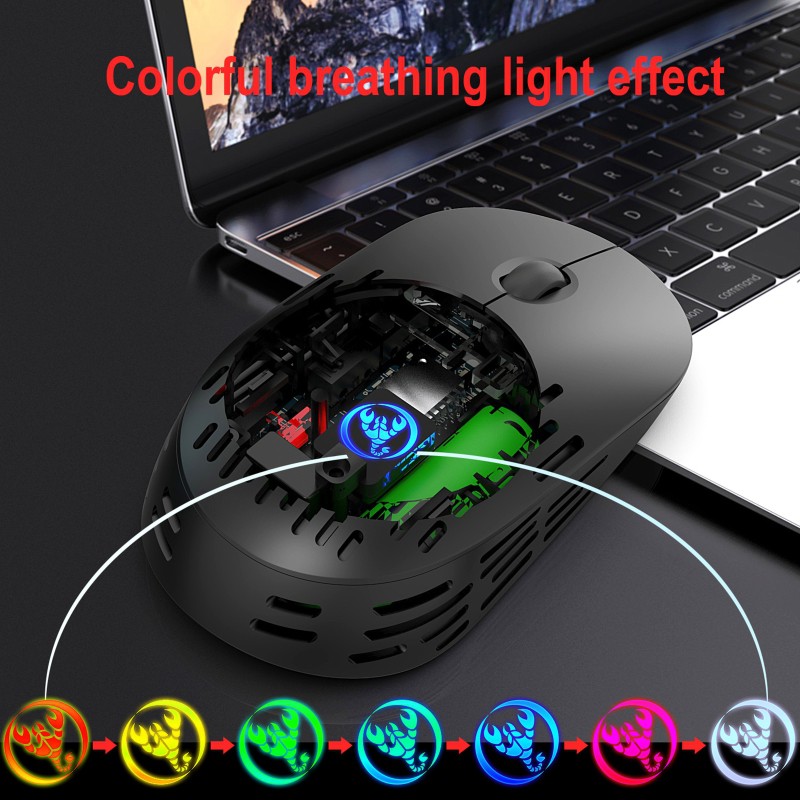 Chuột Gaming Kok 1600 Dpi Rgb Light 4 Nút 2.4ghz Không Dây