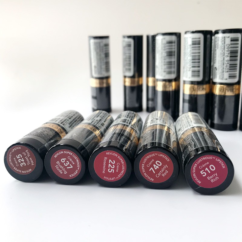 REVLON  Son Môi Siêu LUSTROUS CREME Mỹ 225#Rượu Vang Hoa Hồng 674#San Hô 044#Trần Afair 730#Revon Đỏ