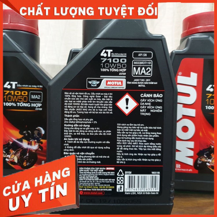 Nhớt Motul 7100 10W50, H-TECH 100 10W40 100% Tổng Hợp