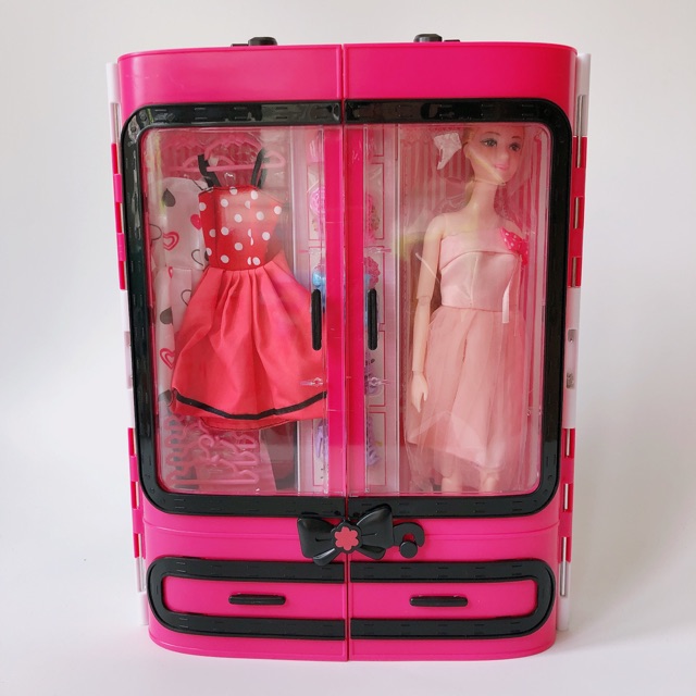 Bộ đồ chơi tủ quần áo búp bê barbie