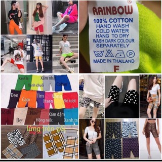 Quần legging ngố trên gối hoạ tiết thái lan-hàng rainbow