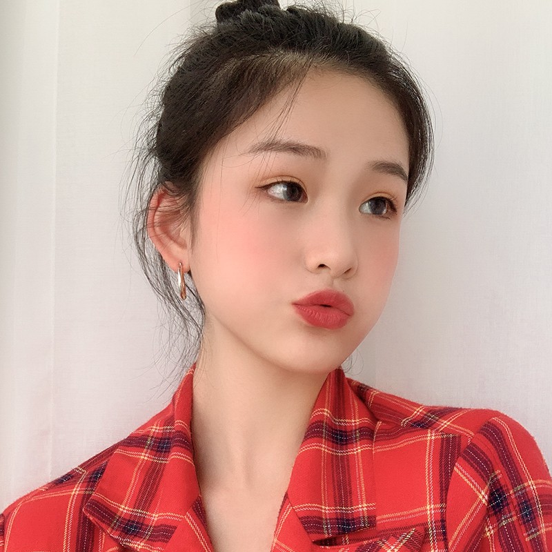 Bông Tai Thép Titan Hình Tròn Đơn Giản Phong Cách Âu Mỹ Cá Tính A41