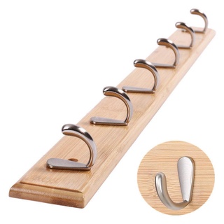 Móc treo đồ gắn tường bằng gỗ trơn không cần khoan