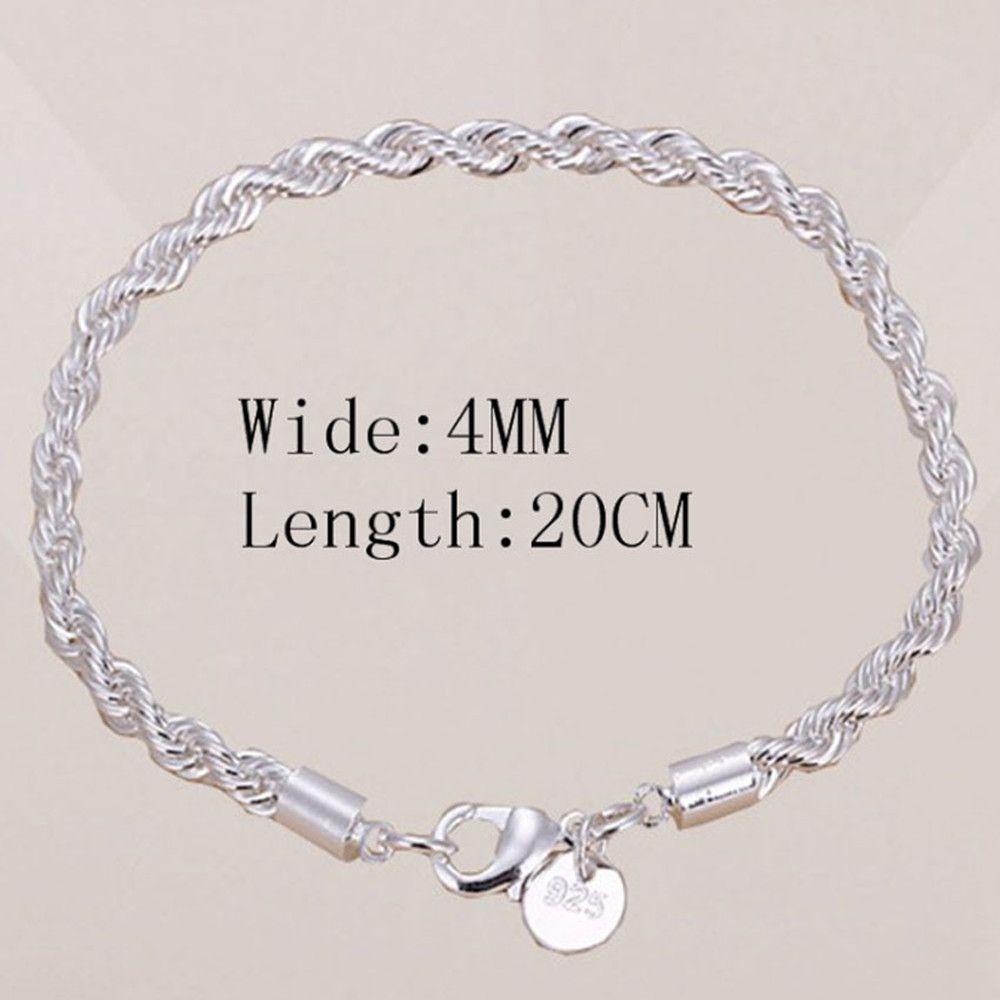 Vòng Tay Dây Xoắn 4MM Hợp Thời Trang Cho Nam Và Nữ