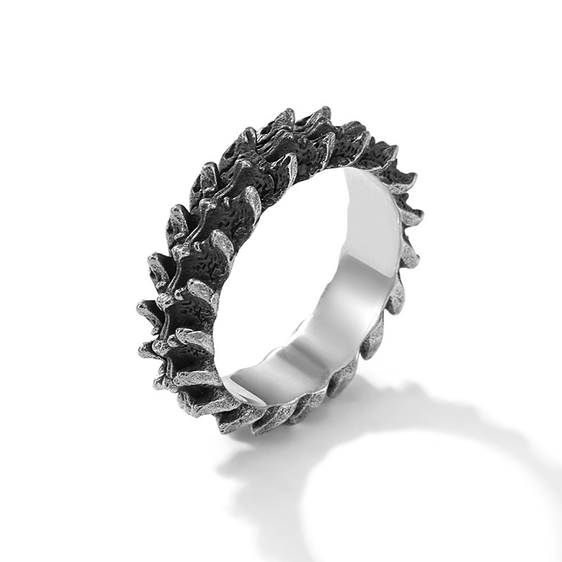 Nhẫn Hợp Kim Họa Tiết Vảy Rồng Phong Cách Gothic Cổ Điển Thời Trang Cho Nam Và Nữ