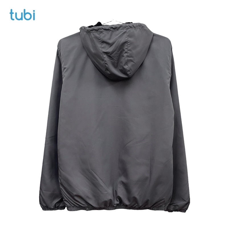 Áo khoác tubi 2 Mặt Nón Liền 4 túi Màu Xám Ghi