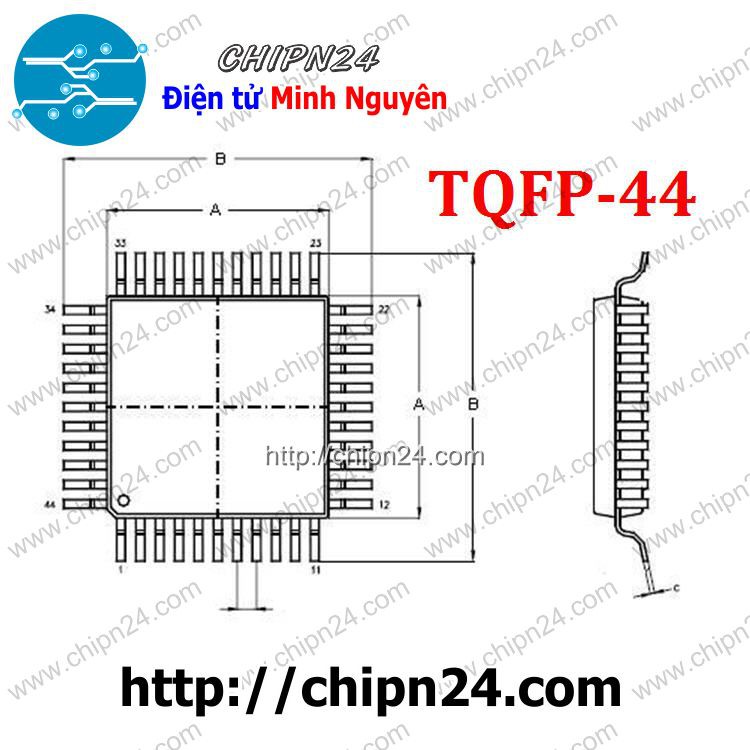 [1 CON] IC TM1622 LQFP-44 (SMD Dán) (1622)