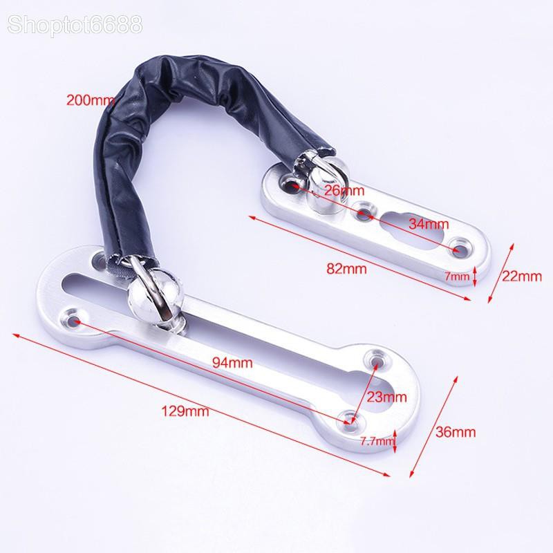CHỐT CỬA AN TOÀN CHỐNG TRỘM DẠNG DÂY XÍCH BẰNG THÉP INOX KHÔNG GỈ, ĐẦU UỐN TRÒN (Kho hàng Hà nội)