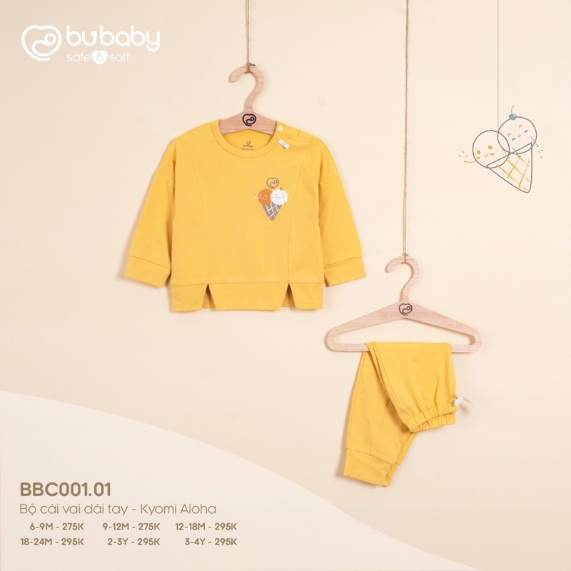 Bu Sale up to 50%Bubaby! Bộ dài tay cài vai quần dài - Kyomi Aloha! Chuẩn size