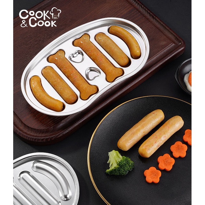 Khuôn làm xúc xích khay làm chả hình dễ thương inox 316 SSGP 22.5x13cm 315g