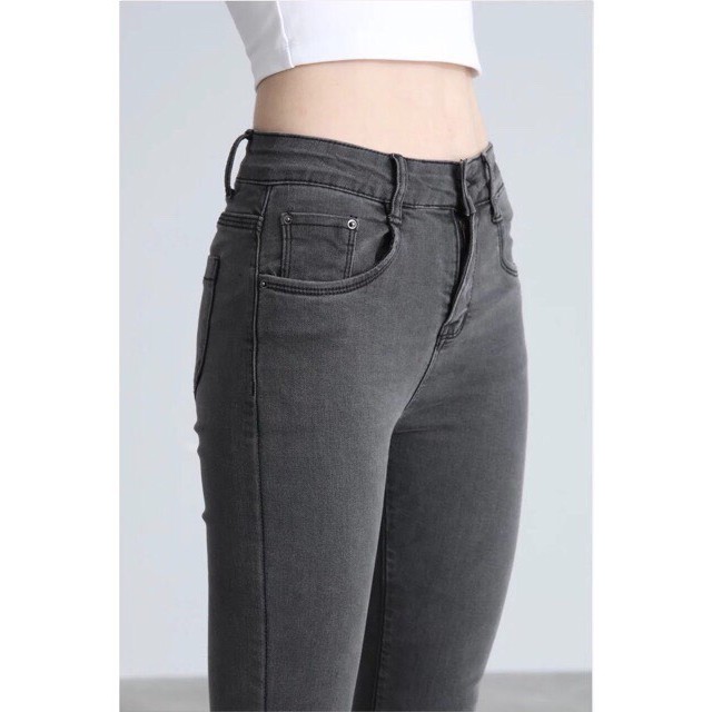 MQ Fashion - Quần jean Nữ lưng cao, form skinny ôm tôn dáng sành điệu, wash xám - New Hot